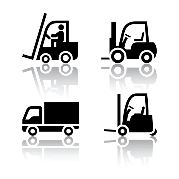 Conjunto de iconos de transporte - cargador — Vector de stock