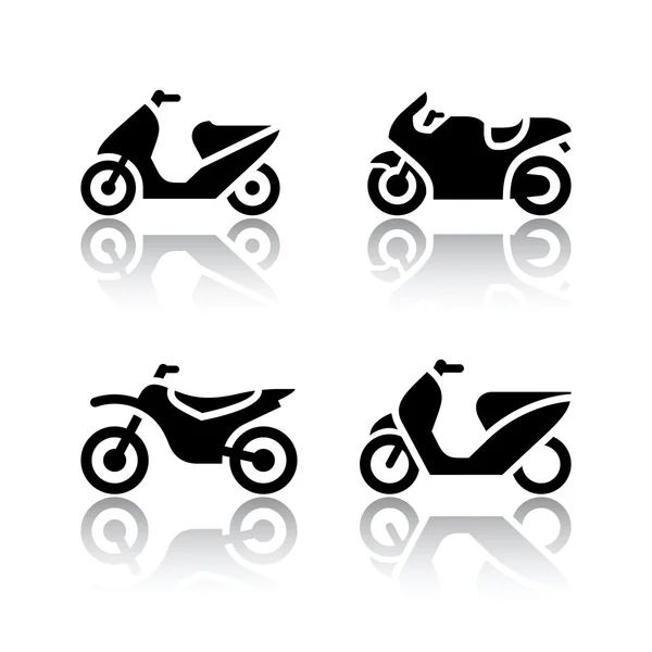 Set van vervoer pictogrammen - motorfietsen — Stockvector