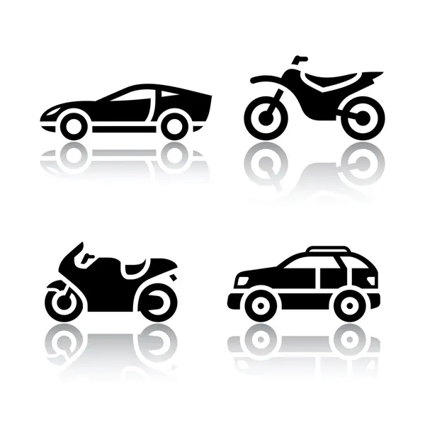 Ensemble d'icônes de transport - transport sportif — Image vectorielle