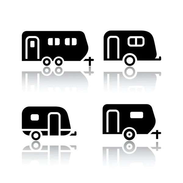 Ensemble d'icônes de transport - remorques — Image vectorielle