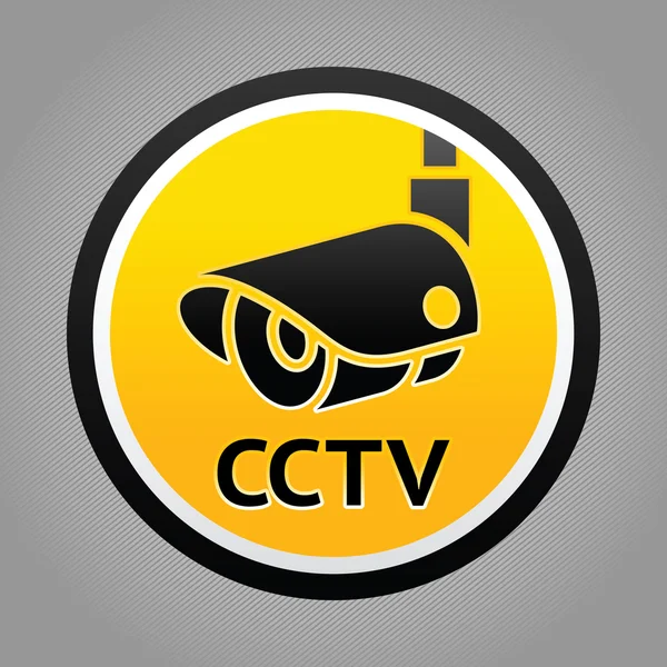 Señal de advertencia de cámara de vigilancia — Vector de stock