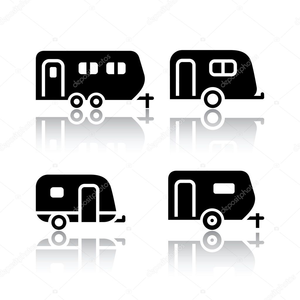 Set of transport icons - trailers
