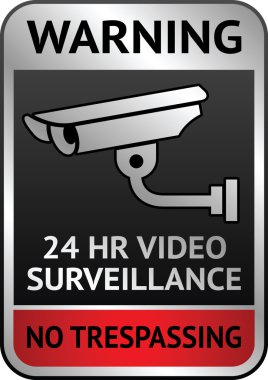 Video surveillance label clipart