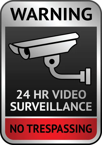 Videoövervakning etikett — Stock vektor