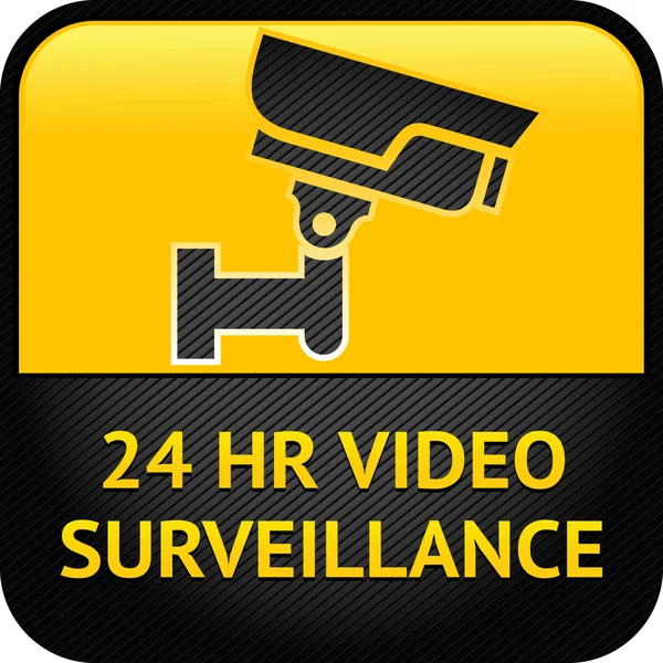 Video izleme işareti, CCTV etiketi — Stok Vektör
