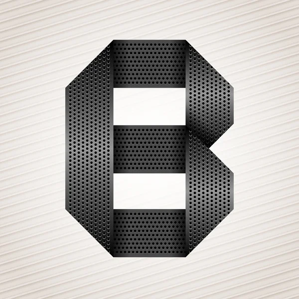 Ruban métal lettre - B — Image vectorielle