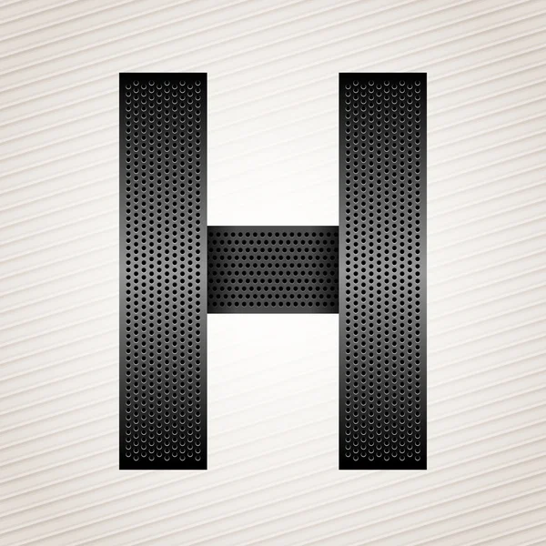 Carta fita de metal - H — Vetor de Stock