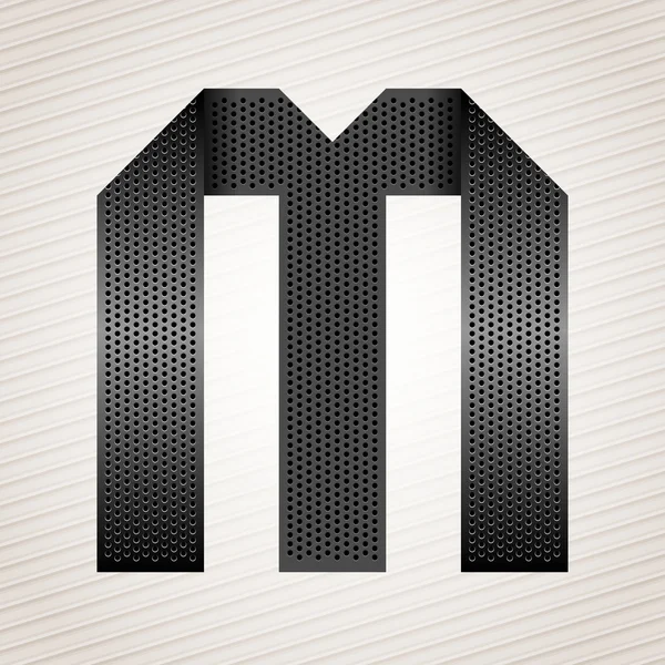 Буква металлическая лента - M — стоковый вектор