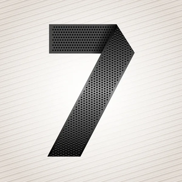 Numero nastro metallico - 7 - sette — Vettoriale Stock