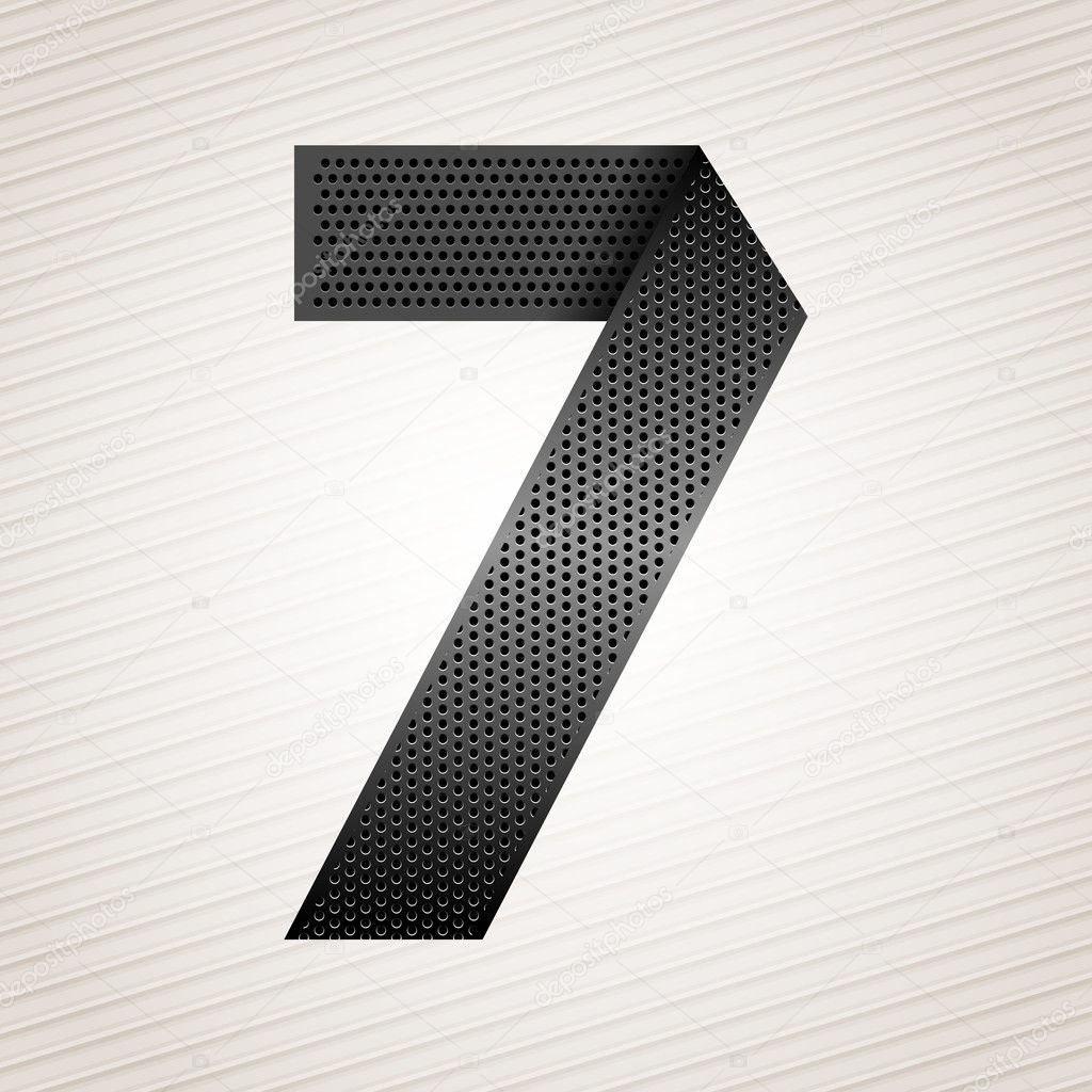 Number metal ribbon - 7 - seven