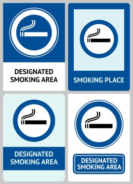 Label set Smoking area clipart