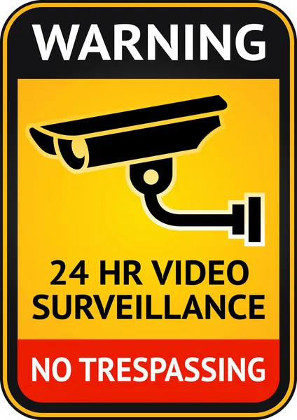 Sinal de vigilância por vídeo — Vetor de Stock