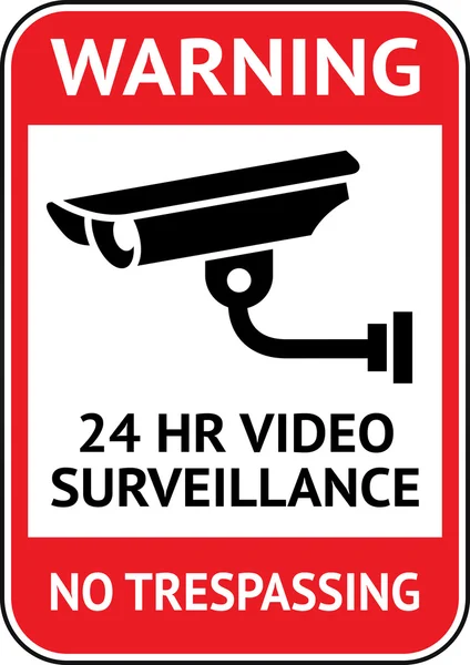 Kameraövervakning, cctv etikett — Stock vektor