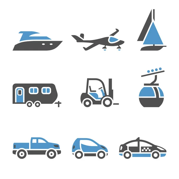 Transport ikoner - en uppsättning av första — Stock vektor