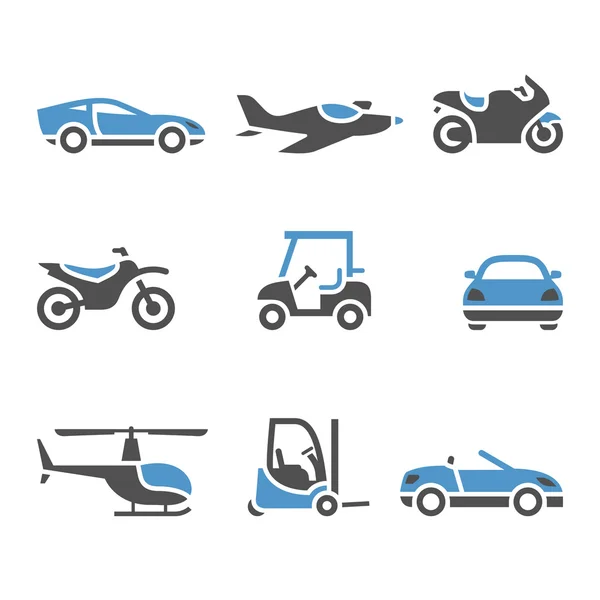 Iconos de transporte - Un conjunto de cuatro — Vector de stock