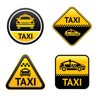 Taxi cab set buttons clipart