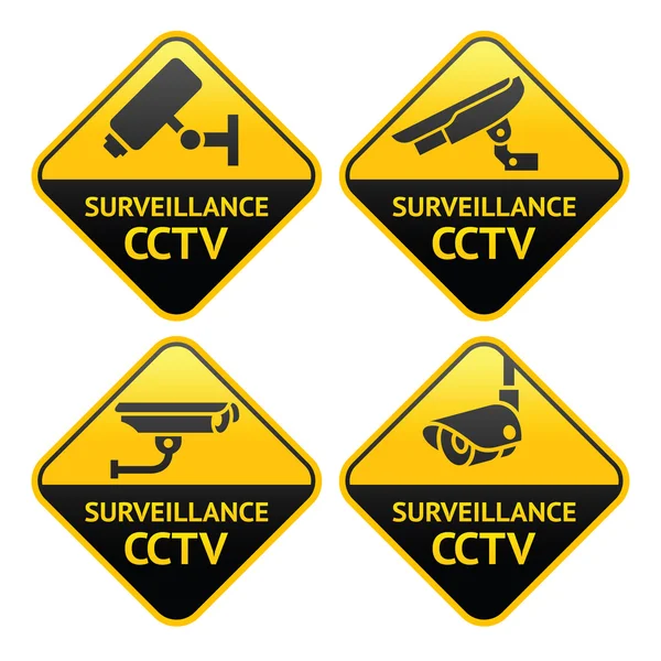 Security camera pictogram, video surveillance, set CCTV symbols — Stock Vector