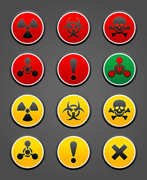 Set symbolen gevaar veiligheid teken — Stockvector