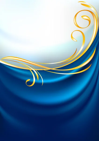 Rideau en tissu bleu, fond — Image vectorielle