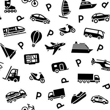 Seamless background transport icons clipart