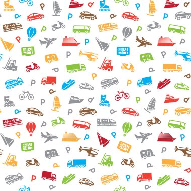 Seamless transports pattern, wallpaper clipart