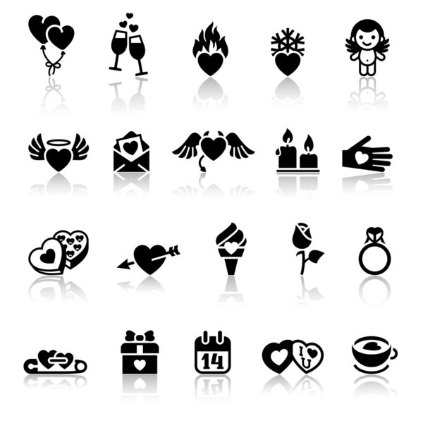 Set valentine's day icons, vector signs