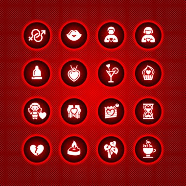 Set valentine's day icons, love romantic symbols clipart