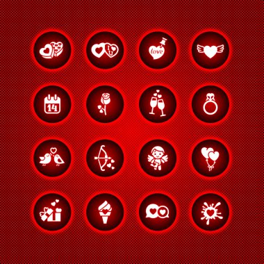 Set valentine's day icons, vector signs clipart