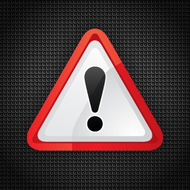 Hazard warning attention symbol on a metal surface, 10eps clipart