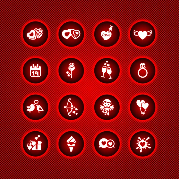 Set icônes Saint-Valentin, signes vectoriels — Image vectorielle