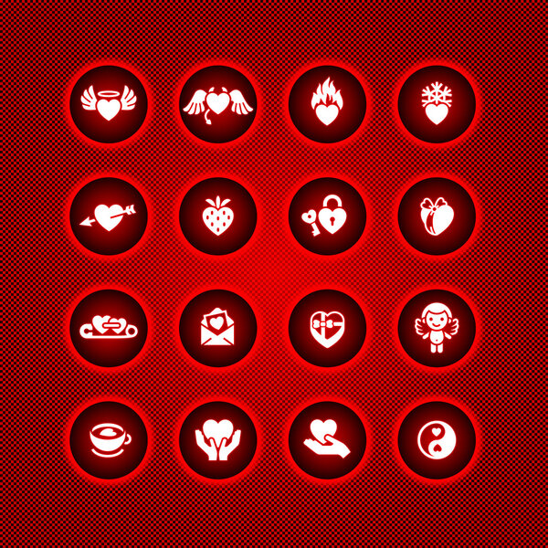 Set valentine's day icons, vector symbols