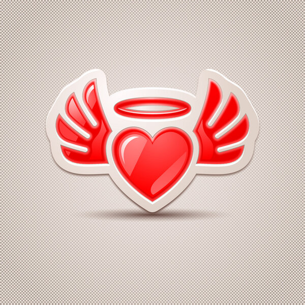Heart with wings, the icon for your design