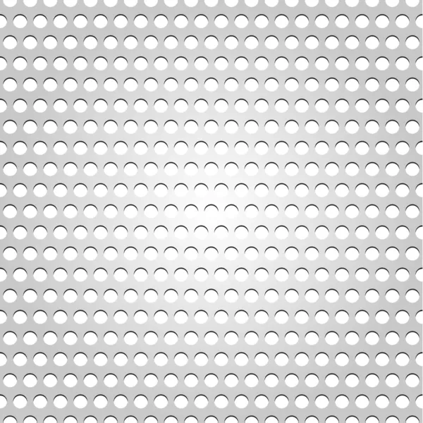 Surface métallique sans couture, fond gris texture perforée — Image vectorielle
