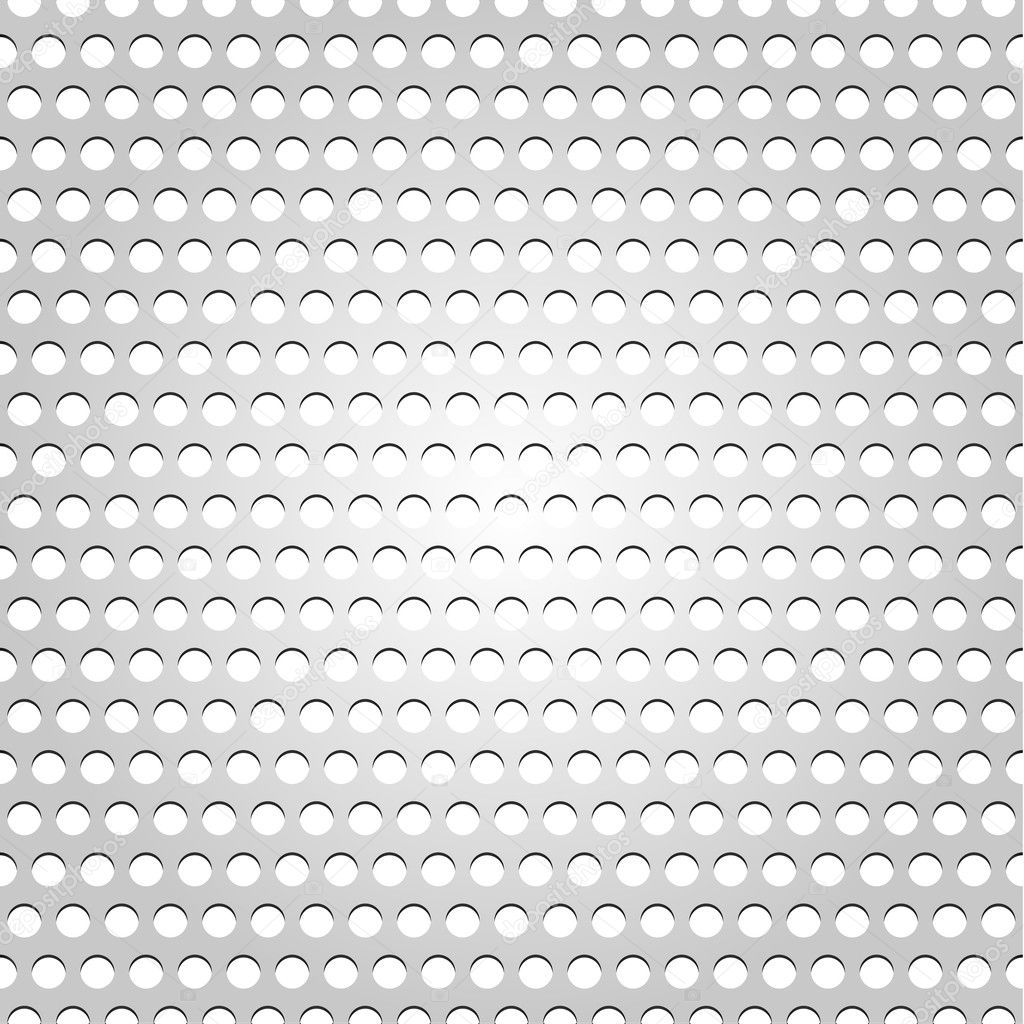 Seamless metal surface, gray background perforated texture