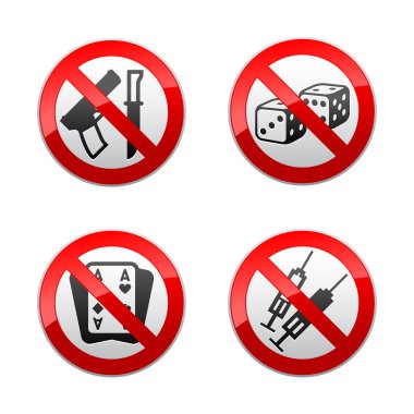 Set prohibited signs - gaming clipart