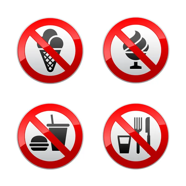 stock vector Set prohibited signs - foods