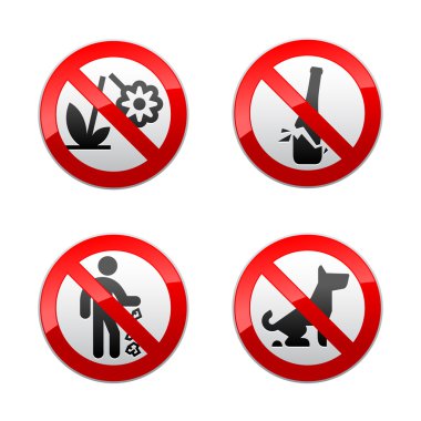 Set prohibited signs - park. clipart