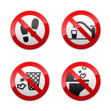 Set prohibited signs - WC clipart