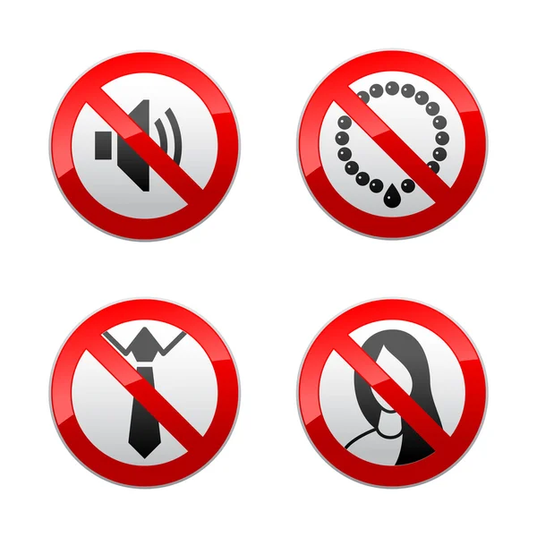 Establecer señales prohibidas - oficina — Archivo Imágenes Vectoriales
