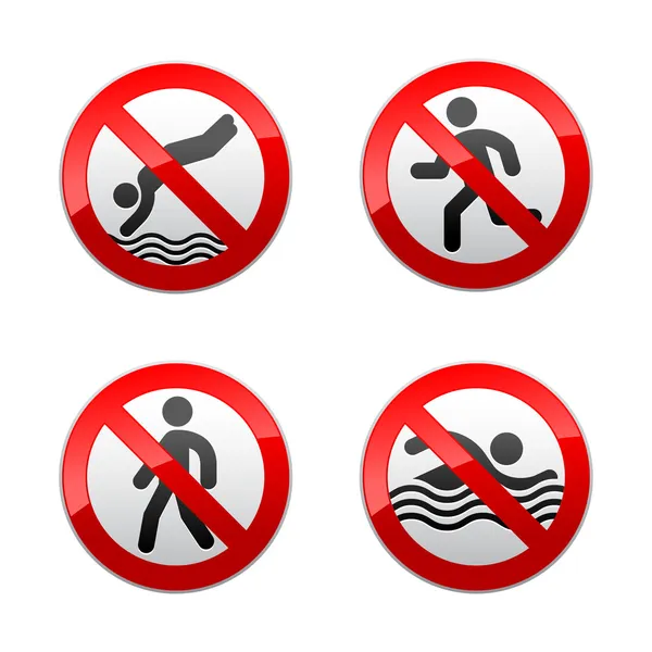 Set prohibited signs - sport — Stock Vector