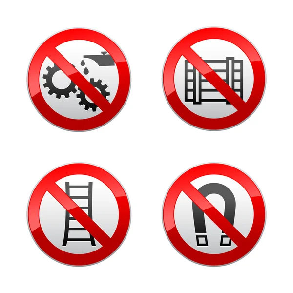 Set prohibited signs - technical symbols — Stock Vector