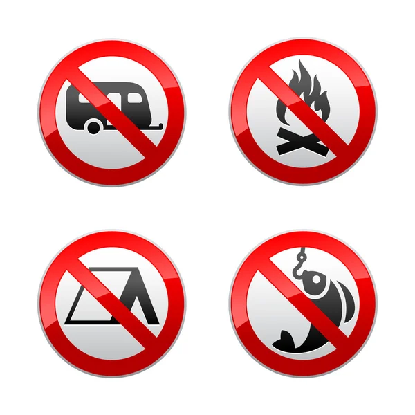 stock vector Set prohibited signs - turism