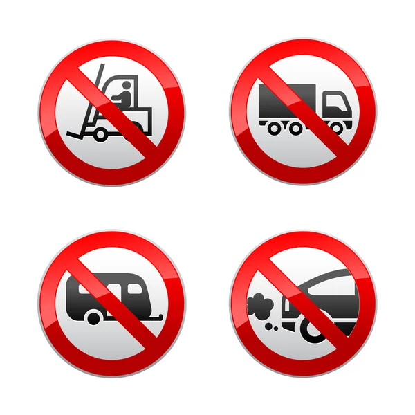 Conjunto de símbolos prohibidos - transporte — Vector de stock
