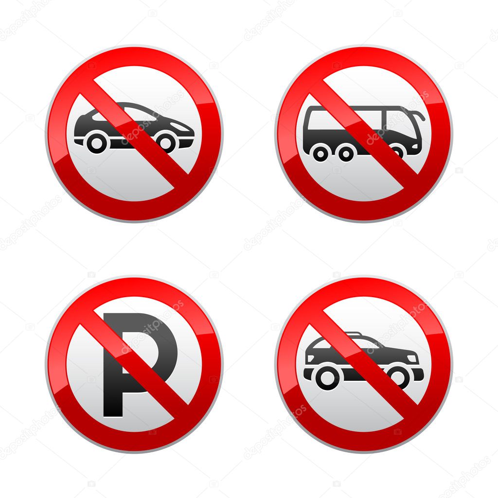 Set prohibited signs - transport Stock Vector Image by ©ecelop #8876967