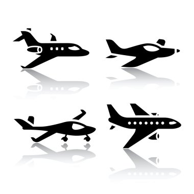 Set of transport icons - airplane clipart