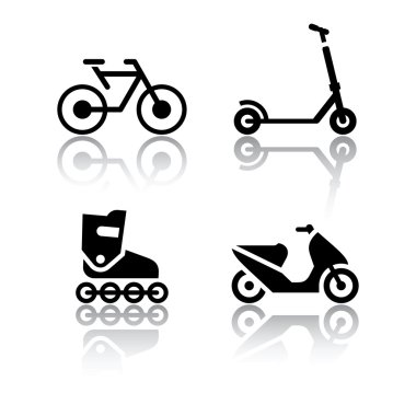 Set of transport icons - extreme sports clipart
