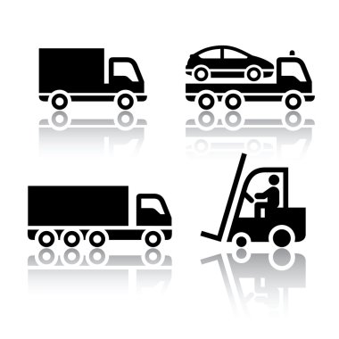 Set of transport icons - truck clipart