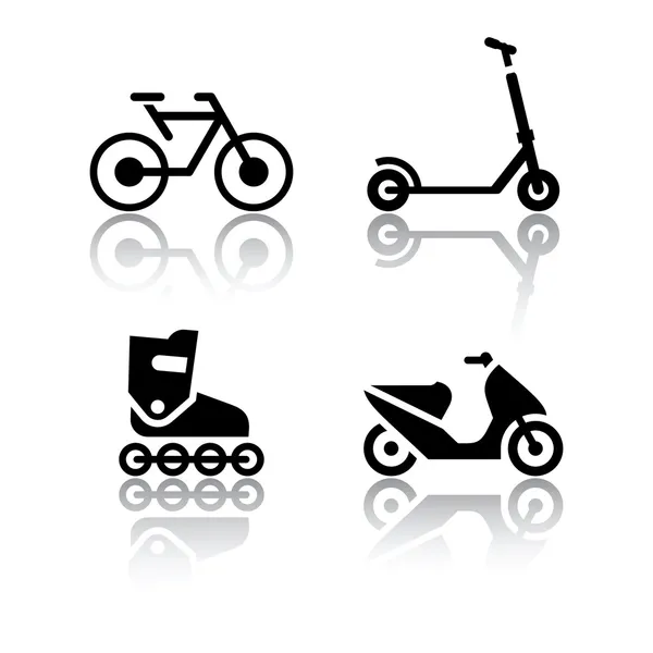 Conjunto de iconos de transporte - deportes extremos — Vector de stock
