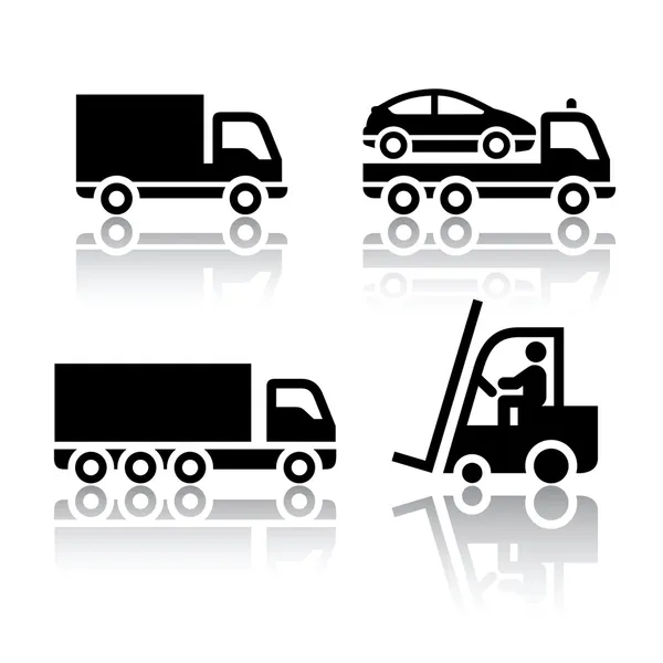 Conjunto de iconos de transporte - camión — Archivo Imágenes Vectoriales