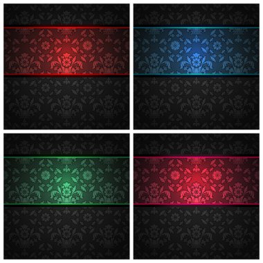 Set ornament template fabric texture - color ribbons. Vector eps10 clipart